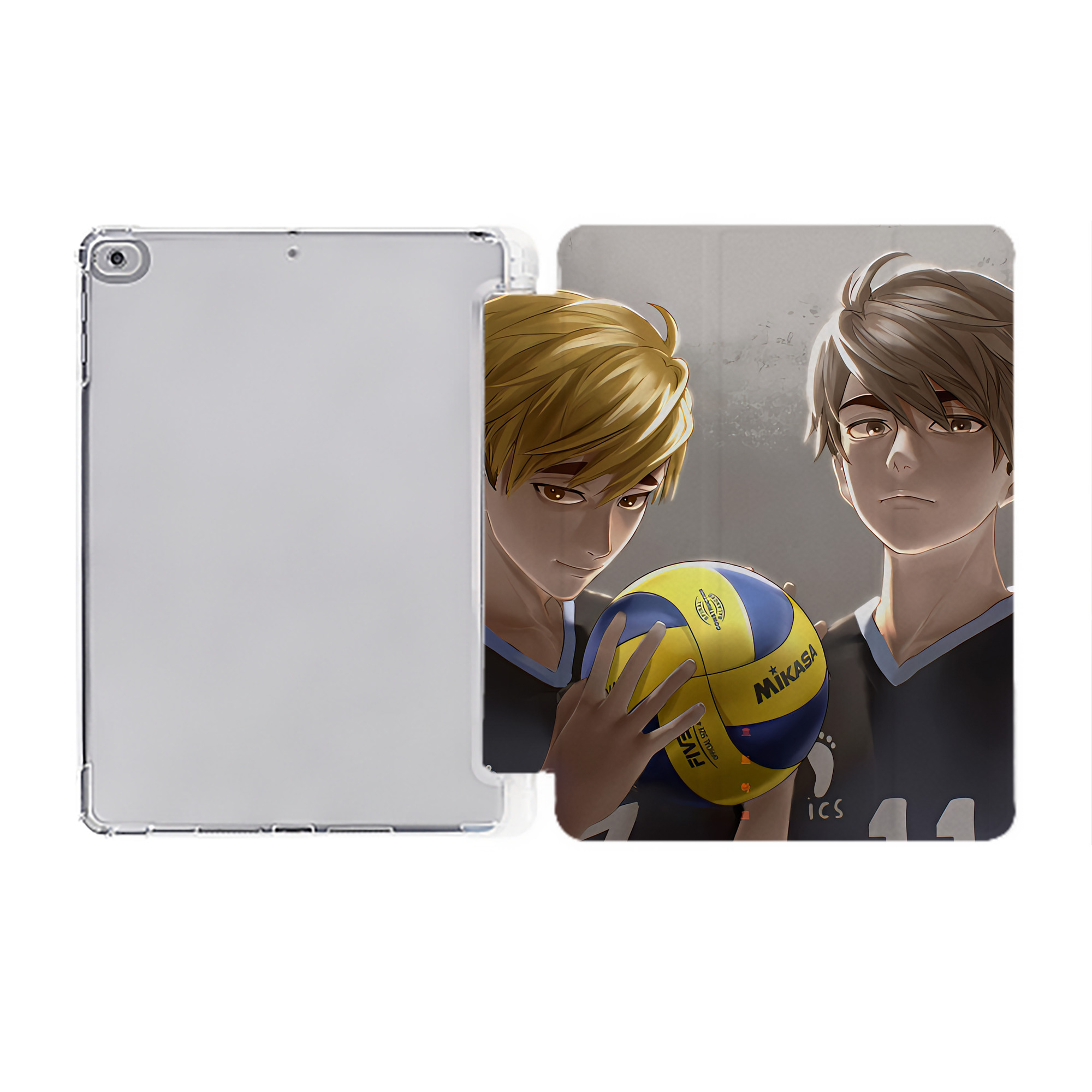 （画像用） ハイキュー!! Haikyu!! IPad ケース ペン収納付き 三つ折りスタンド PUレザー×シリコン 対応機種9.5/10.5/10.9インチ